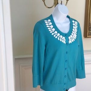 Beaded 3/4 length sleeve Lightweight sweater